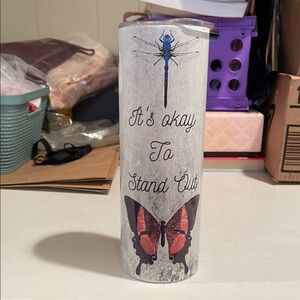 Inspirational White and Red Tumbler